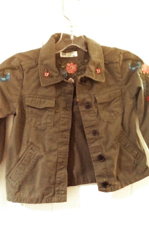 H&M Girls 4-5Y Embroidered Coat